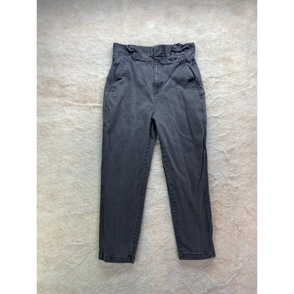 Express Womens Size 8S Gray Faded Extreme High Rise Paperbag Waist Mom Jeans